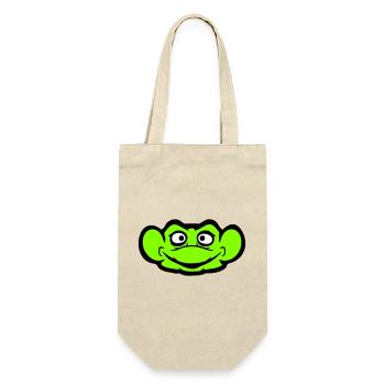grenouille crapaud sourire drôle bande dessinée heureux cool - Sac à bouteille - nature - Devant
