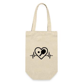 Table tennis heart - Gift Bag for Bottles - nature - Front