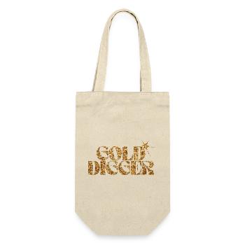 Gold Digger Glitzer Text - Geschenkbeutel für Flaschen - Natur - Vorne
