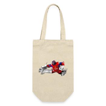 Eishockey Torwart - Geschenkbeutel für Flaschen - Natur - Vorne