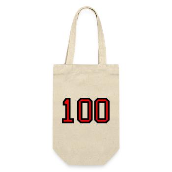 100. 100 JAHRE. 100-JÄHRIGES JUBILÄUM. GEBURTSTAG 100 - Geschenkbeutel für Flaschen - Natur - Vorne
