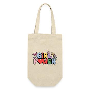 Girl Power Bloom Letters - Gift Bag for Bottles - nature - Front