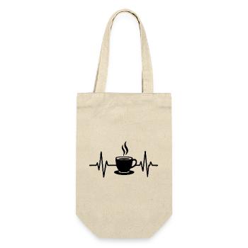 Broken Heart Kaffeetasse Minimalistisches Liniendesign - Geschenkbeutel für Flaschen - Natur - Vorne