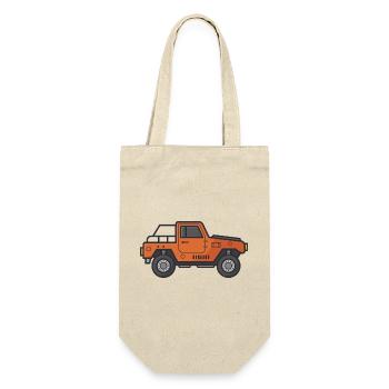 Jeep-Karikatur - Geschenkbeutel für Flaschen - Natur - Vorne