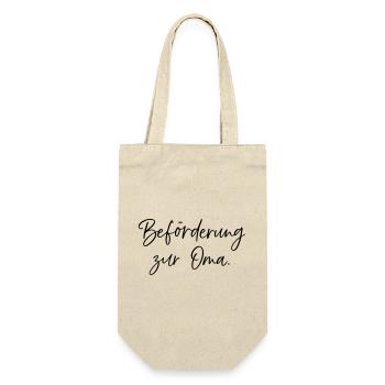 Beförderung zur Oma - Geschenkbeutel für Flaschen - Natur - Vorne