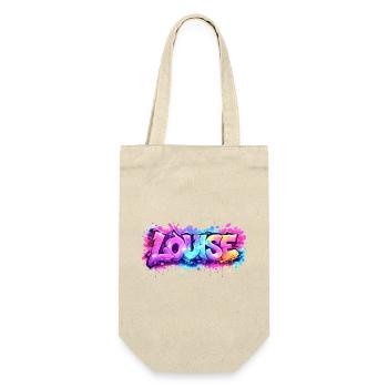 Graffiti  LOUISE Prénom cadeau idéal imprimable su - Sac à bouteille - nature - Devant