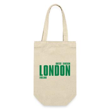 London – England Lyric Design - Geschenkbeutel für Flaschen - Natur - Vorne