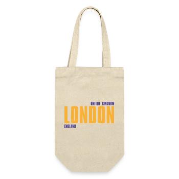 London in golden text with blue accents - Gift Bag for Bottles - nature - Front
