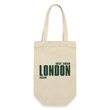 London Bold Block Typography - Gift Bag for Bottles - nature - Front