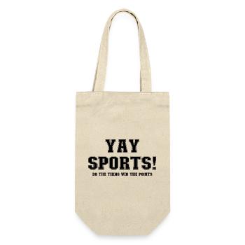 Yay Sports – Ahnungsloser Sportfan (Frauen) - Geschenkbeutel für Flaschen - Natur - Vorne