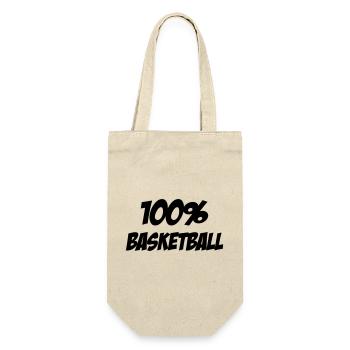100% Basketball – Energie-Leidenschaftsfeld - Geschenkbeutel für Flaschen - Natur - Vorne