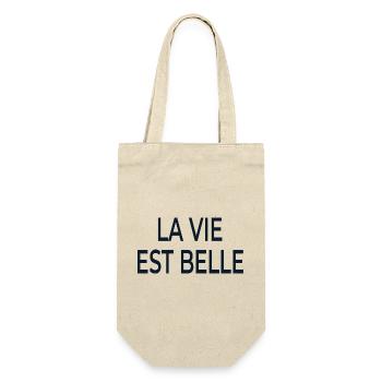 La Vie Est Belle lettering - Gift Bag for Bottles - nature - Front