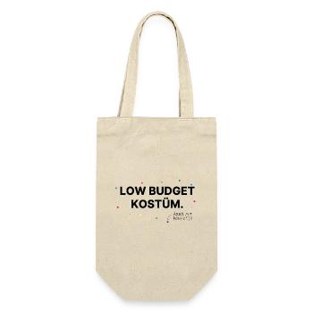 Low Budget Kostüm mit Konfetti – Anti Fasching - Geschenkbeutel für Flaschen - Natur - Vorne