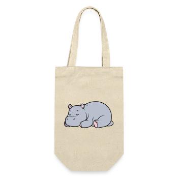 Sleeping Hippopotamus Tired Lazy Vector - Gift Bag for Bottles - nature - Front