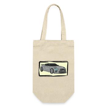 Sportwagen Neon Silhouette - Geschenkbeutel für Flaschen - Natur - Vorne