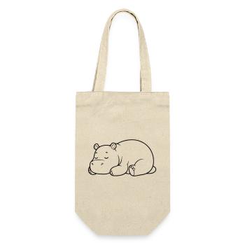 Sleeping Hippopotamus Tired Outline - Gift Bag for Bottles - nature - Front