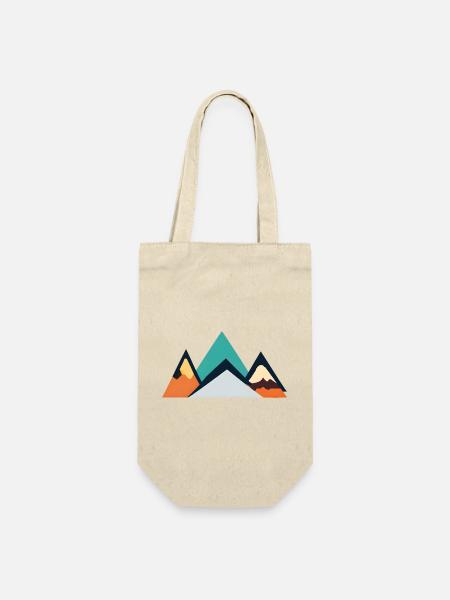 Minimalistisches Berg-Emblem | Mountains - Geschenkbeutel für Flaschen - Natur