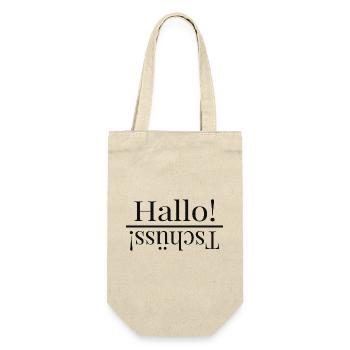 Hello – Funny Mirrored Typography Design - Gift Bag for Bottles - nature - Front