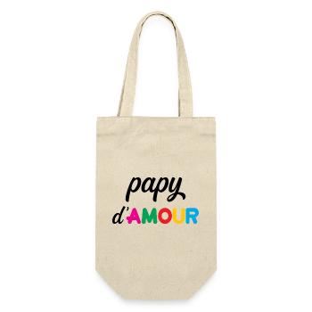 Papy d’amour – coeur famille bonheur souvenir  - Sac à bouteille - nature - Devant