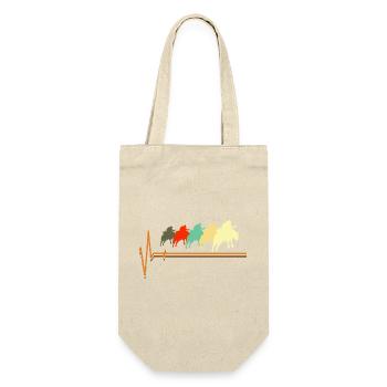 Bullenreiten, Herzschlag, Retro Rodeo, Cowboy - Geschenkbeutel für Flaschen - Natur - Vorne