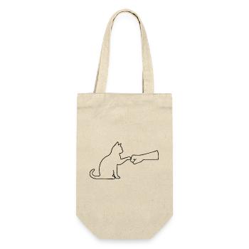 Katzenpapa Katzenliebhaber Katzen Faust Team - Geschenkbeutel für Flaschen - Natur - Vorne