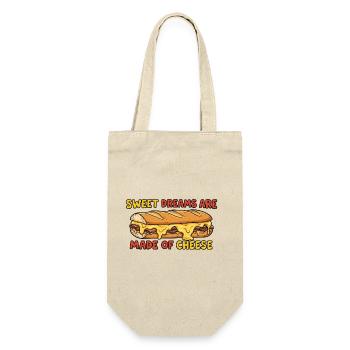 Funny Cheese Sandwich Saying Design - Gift Bag for Bottles - nature - Front