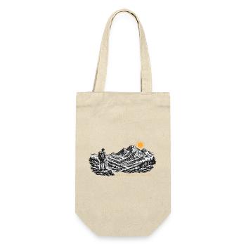Hiker Sunrise Destination Relief - Gift Bag for Bottles - nature - Front