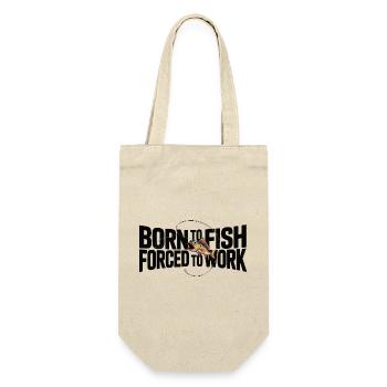 Born To Fish Forced To Work Funny Angler - Gift Bag for Bottles - nature - Front