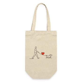 Heart Walk Dog Love Heart Love Animal Love - Gift Bag for Bottles - nature - Front