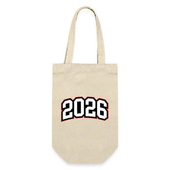 2026 Jahr - Geschenkbeutel für Flaschen - Natur - Vorne