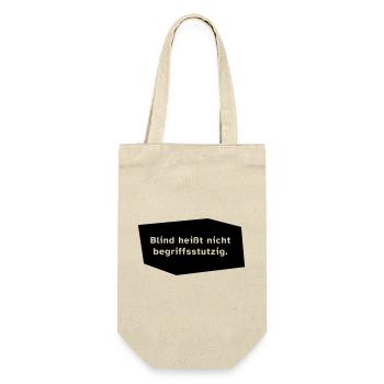 Blind heißt nicht begriffsstutzig. - Geschenkbeutel für Flaschen - Natur - Vorne