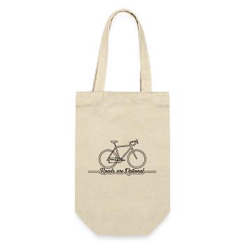 Straßen sind optional Gravel-Bike-Linienkunst - Geschenkbeutel für Flaschen - Natur - Vorne
