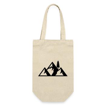 Berge Tannen Wald Silhouette - Geschenkbeutel für Flaschen - Natur - Vorne