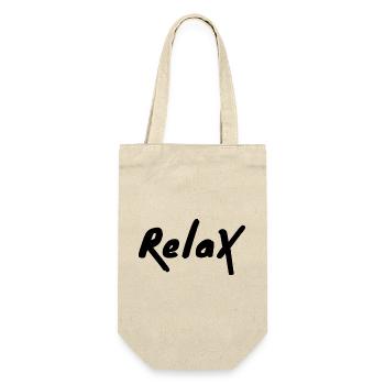 Relax Shirt Minimal Typography Chill Lifestyle Tee - Gift Bag for Bottles - nature - Front