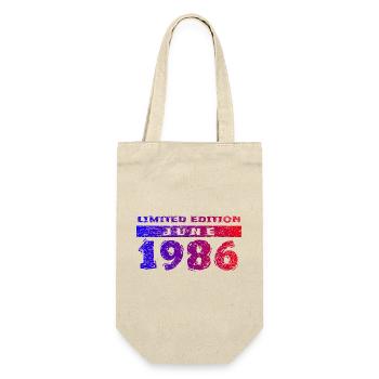 40th Birthday Limited Edition 06/1986 - Gift Bag for Bottles - nature - Front