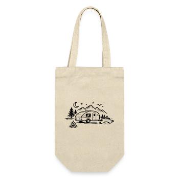 Camping Trailer Landscape - Gift Bag for Bottles - nature - Front