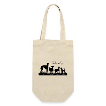 Perros del Sol 4 perros - Geschenkbeutel für Flaschen - Natur - Vorne
