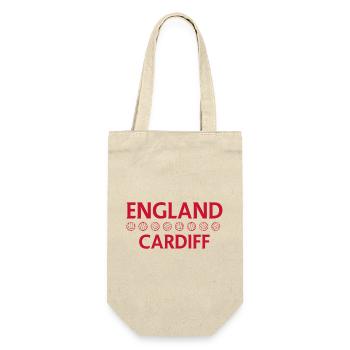England Cardiff Fußballwappen - Geschenkbeutel für Flaschen - Natur - Vorne