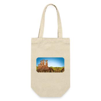 Buchaufkleber Erdmännchen am Felsen in der Savanne - Geschenkbeutel für Flaschen - Natur - Vorne