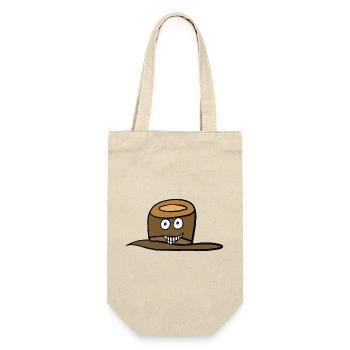 Visage de chapeau drôle et drôle - Sac à bouteille - nature - Devant