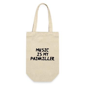 Music Is My Painkiller - Geschenkbeutel für Flaschen - Natur - Vorne
