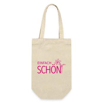 Einfach Schön, mit Lilie - Geschenkbeutel für Flaschen - Natur - Vorne