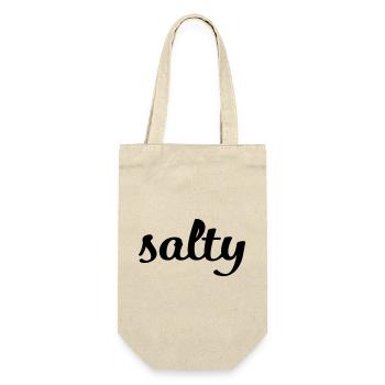 Salty Minimalist Spruch T-Shirt - Geschenkbeutel für Flaschen - Natur - Vorne
