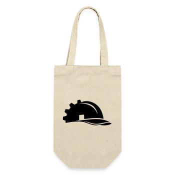 Construction Worker Helmet Gear and House - Gift Bag for Bottles - nature - Front