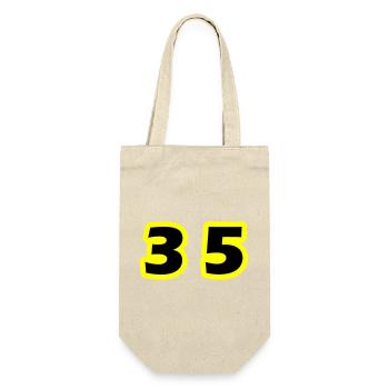 35 Zahl symbol - Geschenkbeutel für Flaschen - Natur - Vorne