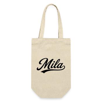 Mila Name Gift First Last Family - Gift Bag for Bottles - nature - Front