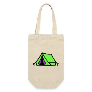 Festival Zelt Camping Icon - Geschenkbeutel für Flaschen - Natur - Vorne