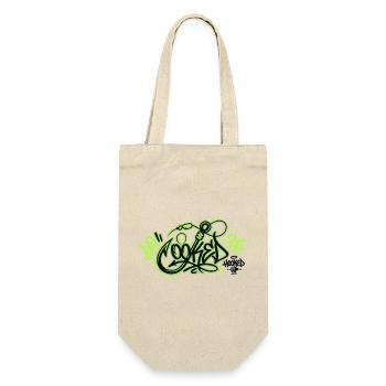 Angelhaken Graffiti Logo - Geschenkbeutel für Flaschen - Natur - Vorne