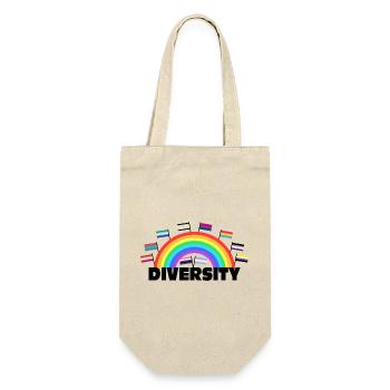 Diversity Regenbogen - Vielfalt Design - Geschenkbeutel für Flaschen - Natur - Vorne