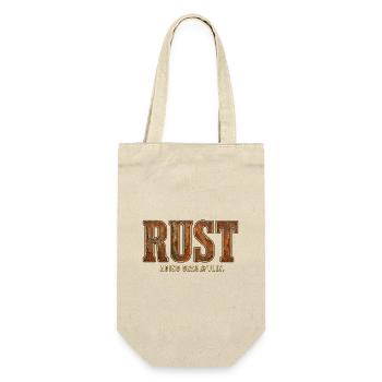 ROST – Anmutig altern | Ein lustiges Wortspiel mit starz - Geschenkbeutel für Flaschen - Natur - Vorne